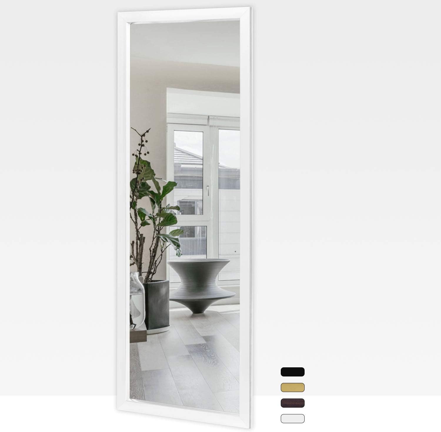 MIRUO Full Length Mirror Decor Wall Mounted Mirror Floor Mirror Dressing Mirror Make Up Mirror BathroomBedroomLiving RoomDining RoomEntry, White,