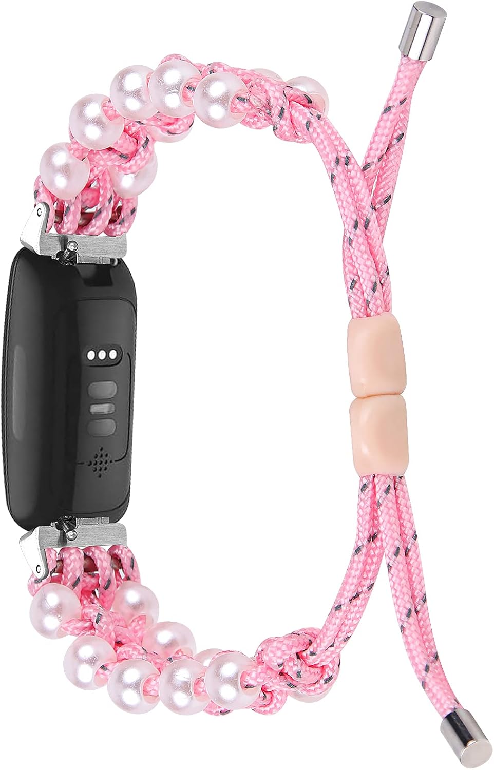 FitTurn Lindas bandas de nailon compatibles con Fitbit ACE 3ACE 2 para niños, cuerda de perlas pequeña, ajustable, correa de nailon trenzado,