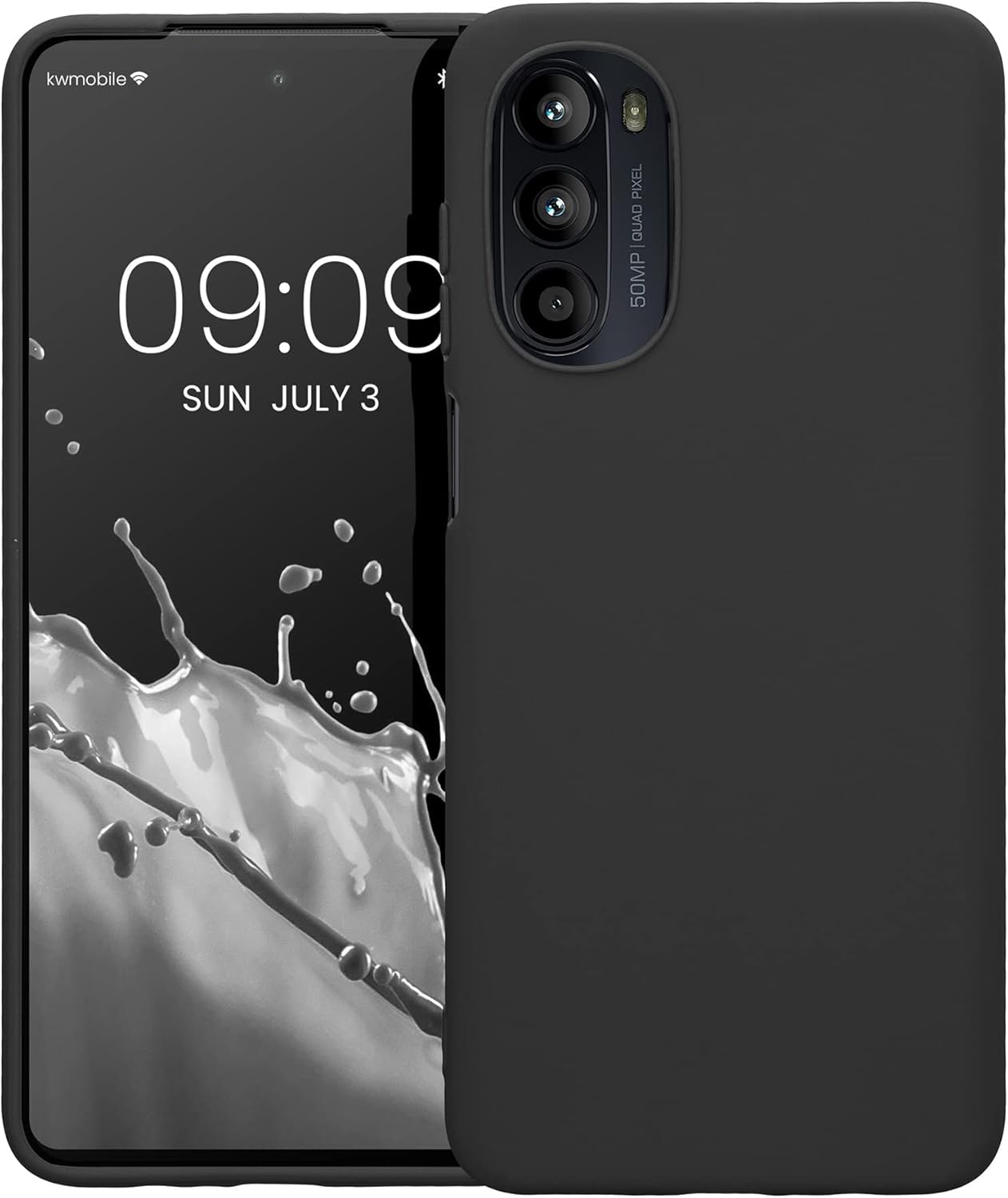 kwmobile Funda compatible con Motorola Moto G52  Moto G82 5G – Funda protectora de silicona TPU suave y delgada – Negro mate