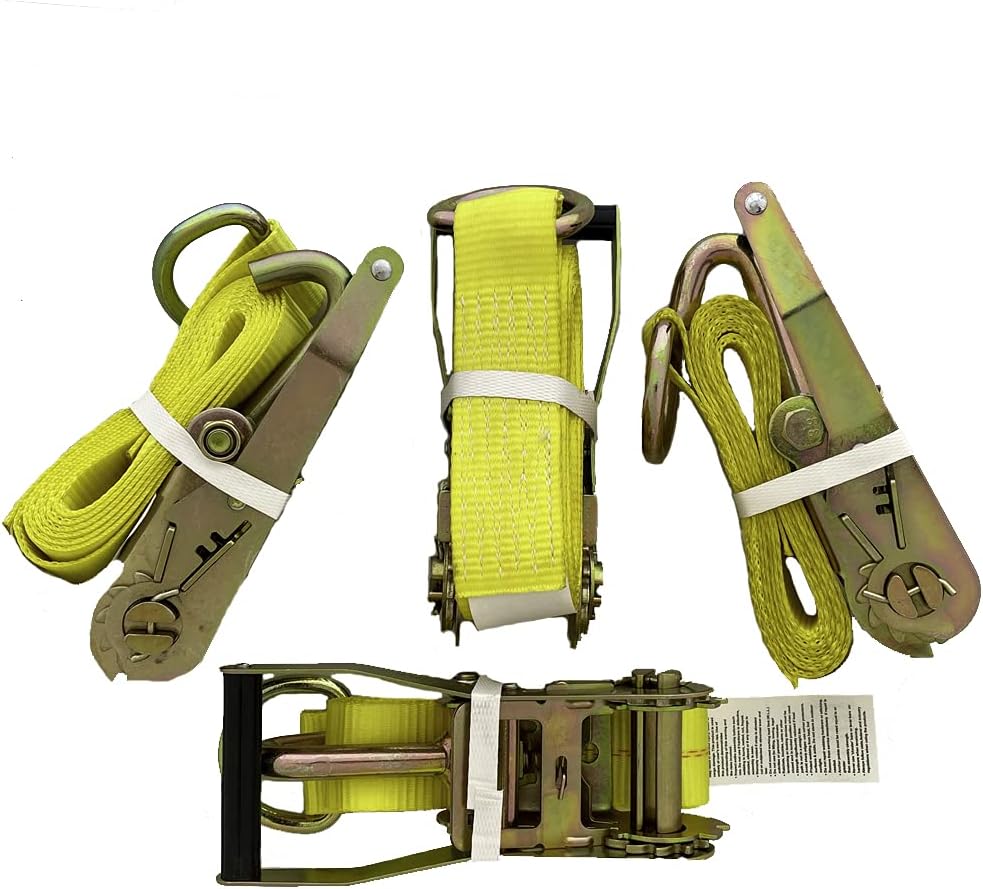 Take Control – Juego de 4 correas de elevación de rueda de lazo de 2 pulgadas x 8 pies con trinquete J