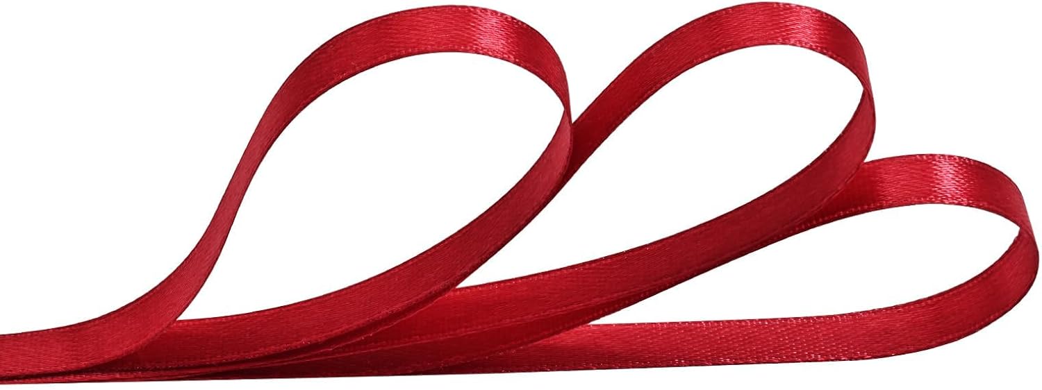 Cinta de satén roja de doble cara de 14 pulgadas x 100 yardas, cintas de tela sólida para envolver regalos, invitaciones, manualidades florales,