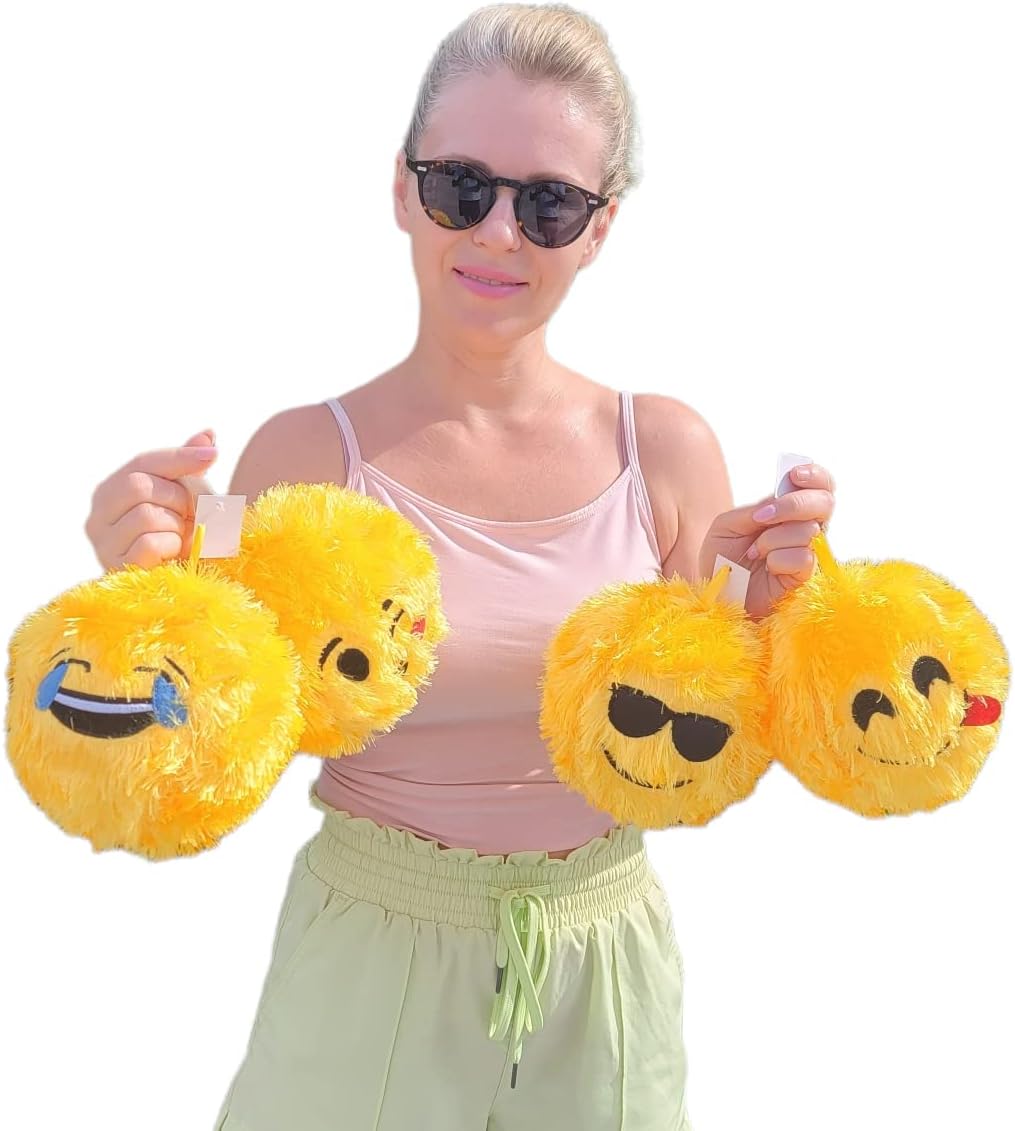 Bolas inflables para niños, bolas de emoji esponjosas de 6 pulgadas (paquete de 4)