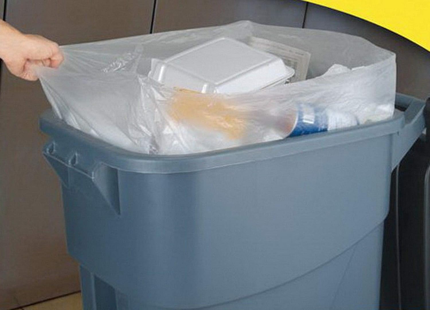 220 bolsas de basura ligeras de 45 a 50 galones, bolsas de basura comerciales transparentes