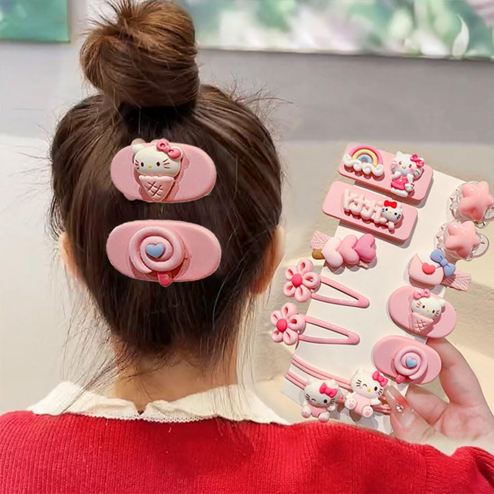 12 pinzas para el cabello Kawaii para niñas, accesorios para el cabello de dibujos animados, cosas lindas para regalos para adolescentes (perro azul)