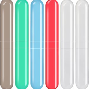 Paquete de 6 fundas para cepillos de dientes de viaje, soporte portátil transpirable para cepillos de dientes, contenedor de plástico para viajes, Paquete de 6 fundas para cepillos de dientes de viaje, soporte portátil transpirable para cepillos de dientes, contenedor de plástico para viajes,