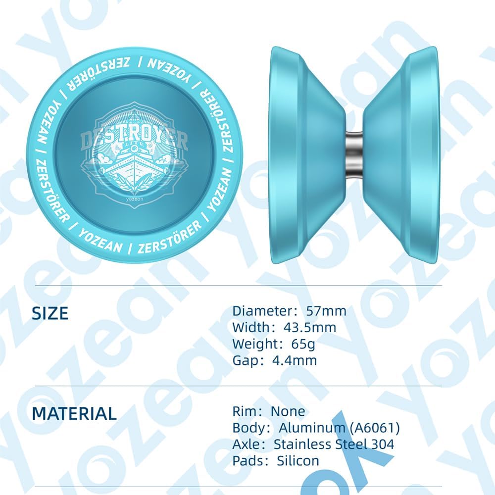 Yozean – Yoyo, yoyo profesional sin respuesta con cuerda, eje de acero Yo Yo y cuerpo de aluminio de aleación 6061, competencia 1A, 3A, 5A