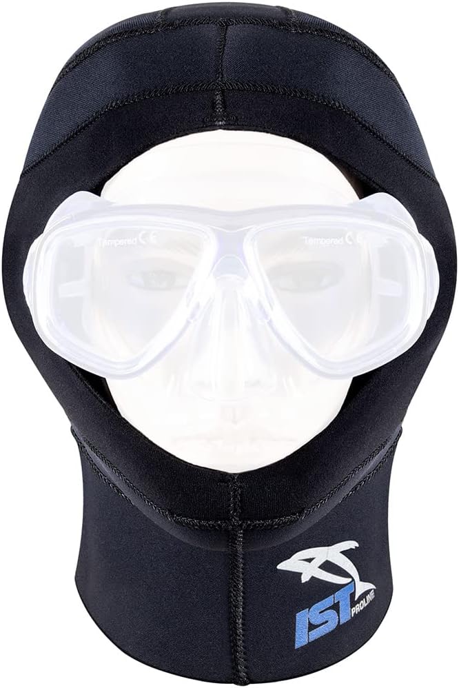 IST HD-6 Dual Layer 5mm Neoprene Dive Hood, Use with ProEar Mask