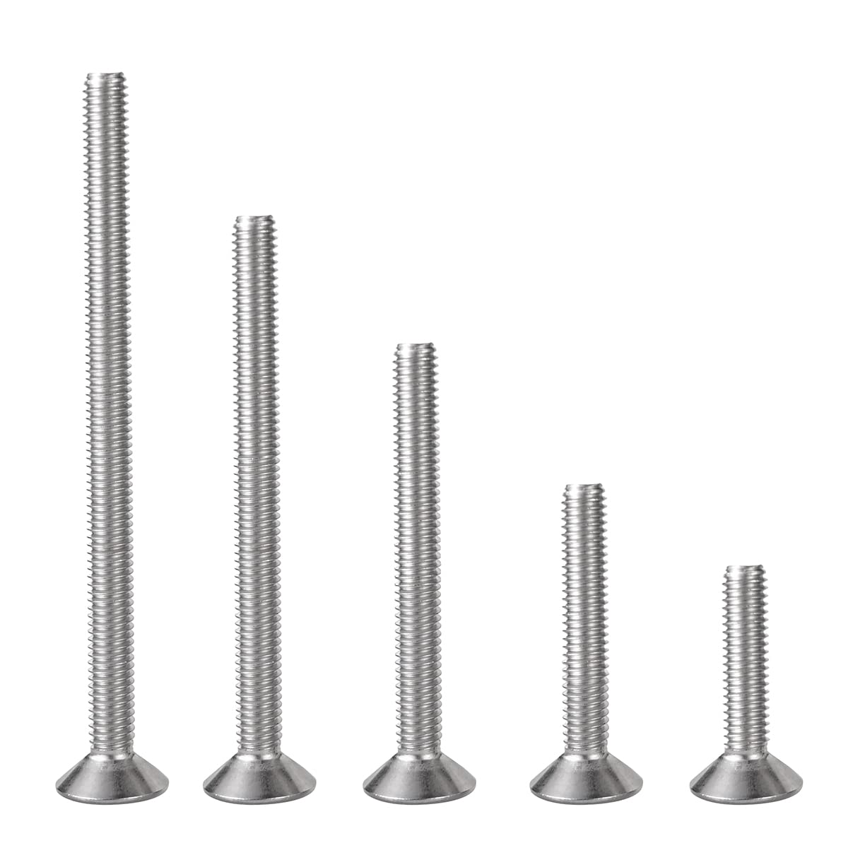 Tornillos avellanados M10-0.059 x 1.181 in, tornillos Allen hexagonales, tornillos de cabeza plana de acero inoxidable 304 18-8, rosca completa, DIN