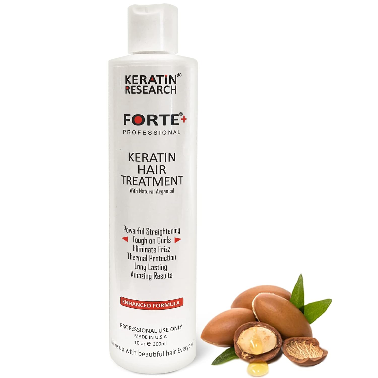 KERATIN FORTE Tratamiento capilar de queratina brasileña extra fuerte profesional 10.1 fl oz botella probada resultados increíbles