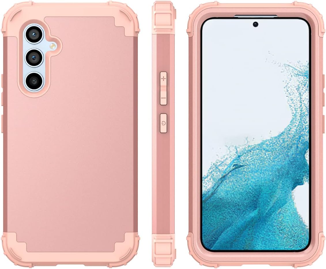 Asuwish Funda de teléfono para Samsung Galaxy A54 5G, cubierta dura, a prueba de golpes, silicona suave, híbrida, tres capas, agarre resistente,