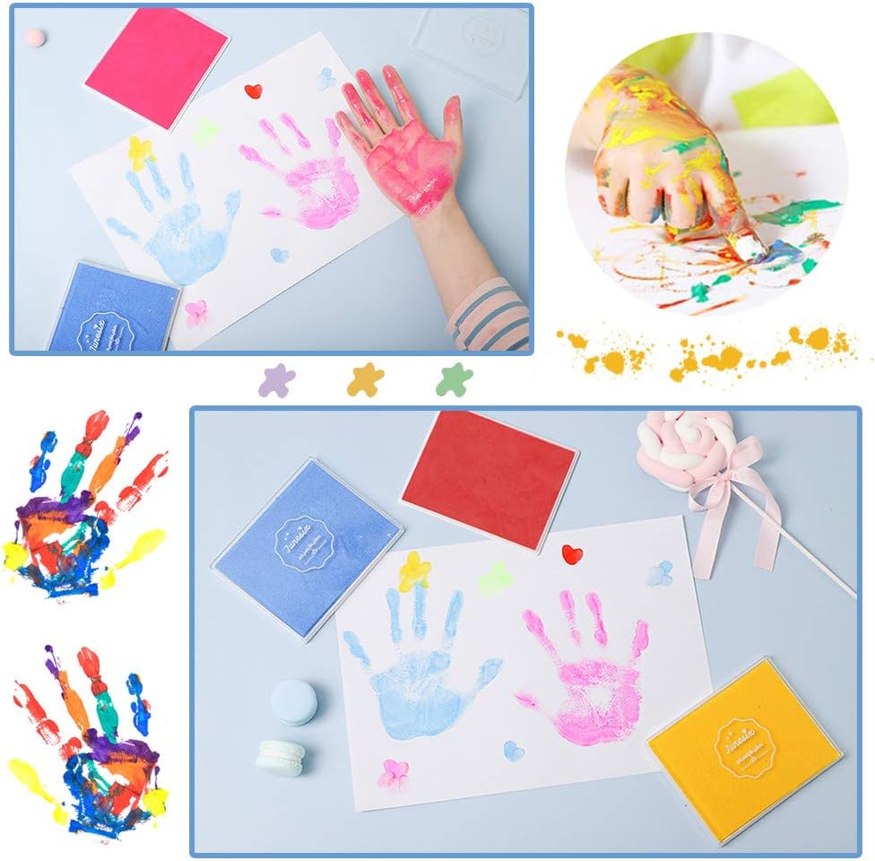 Almohadillas de tinta de gran tamaño para manualidades, almohadilla de tinta lavable para álbumes de recortes para niños, almohadillas de tinta para