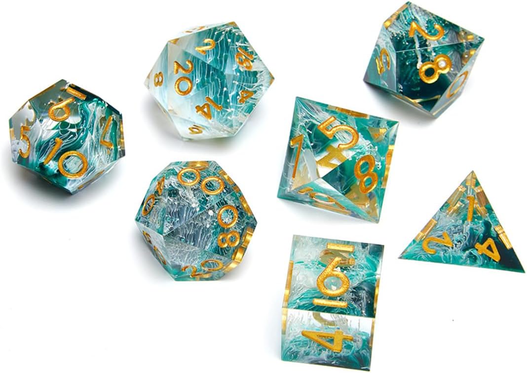 Juego de dados de Dungeons and Dragons DND, juego de dados de resina poliédrica D&D, adecuado para juegos de rol, RPG, Pathfinder, juego de dados DND