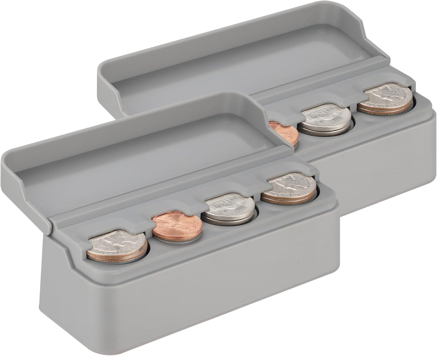 SINGARO Soporte para monedas para automóvil, organizador de cambio de monedas compatible con monedas de diferentes tamaños, soporte montado en el