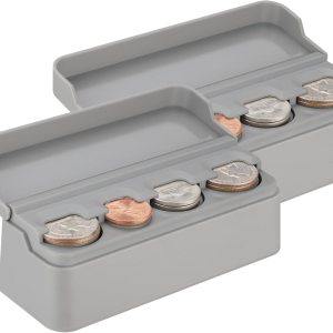 SINGARO Soporte para monedas para automóvil, organizador de cambio de monedas compatible con monedas de diferentes tamaños, soporte montado en el SINGARO Soporte para monedas para automóvil, organizador de cambio de monedas compatible con monedas de diferentes tamaños, soporte montado en el
