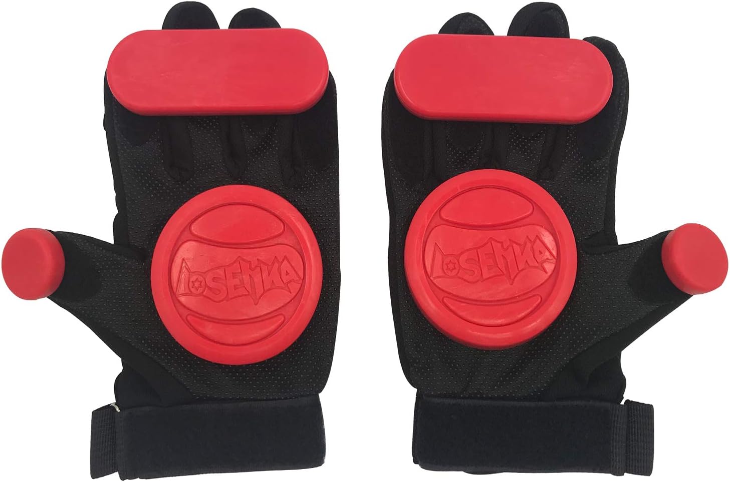 Longboard Slide Gloves Downhill Guantes de skate estándar con 2 juegos de discos deslizantes (rojo)