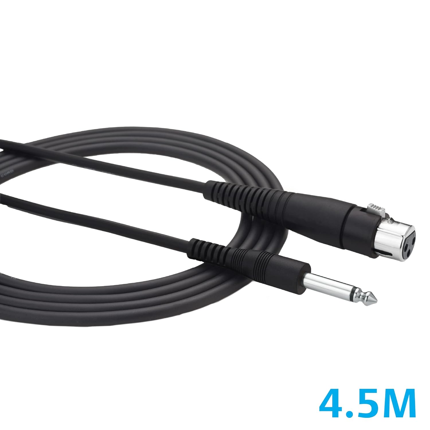 CAROL Cable de micrófono XLR hembra a 0.248 in (14 pulgadas) – 15 pies  Negro  Diseño integrado de una pieza  Compatible con preamplificadores XLR y