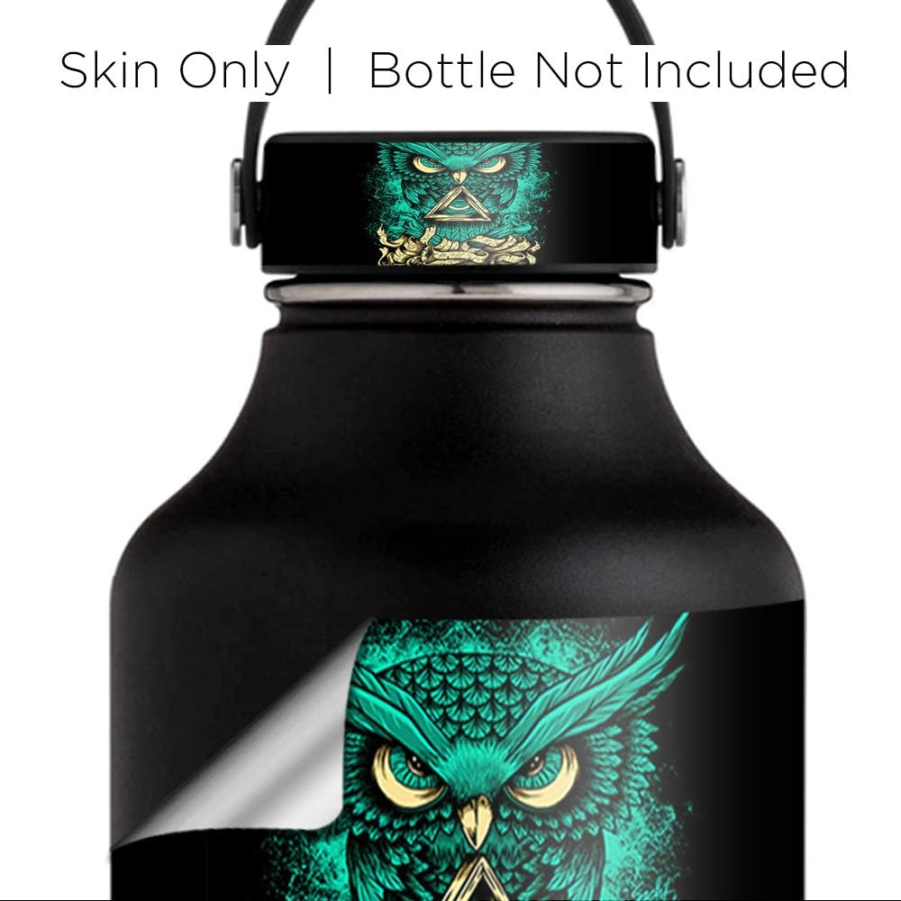 Skin Decal for Hydro 64 oz Flask Wide Mouth Water Bottle Vinyl Wrap Only – Awesome Owl Evil