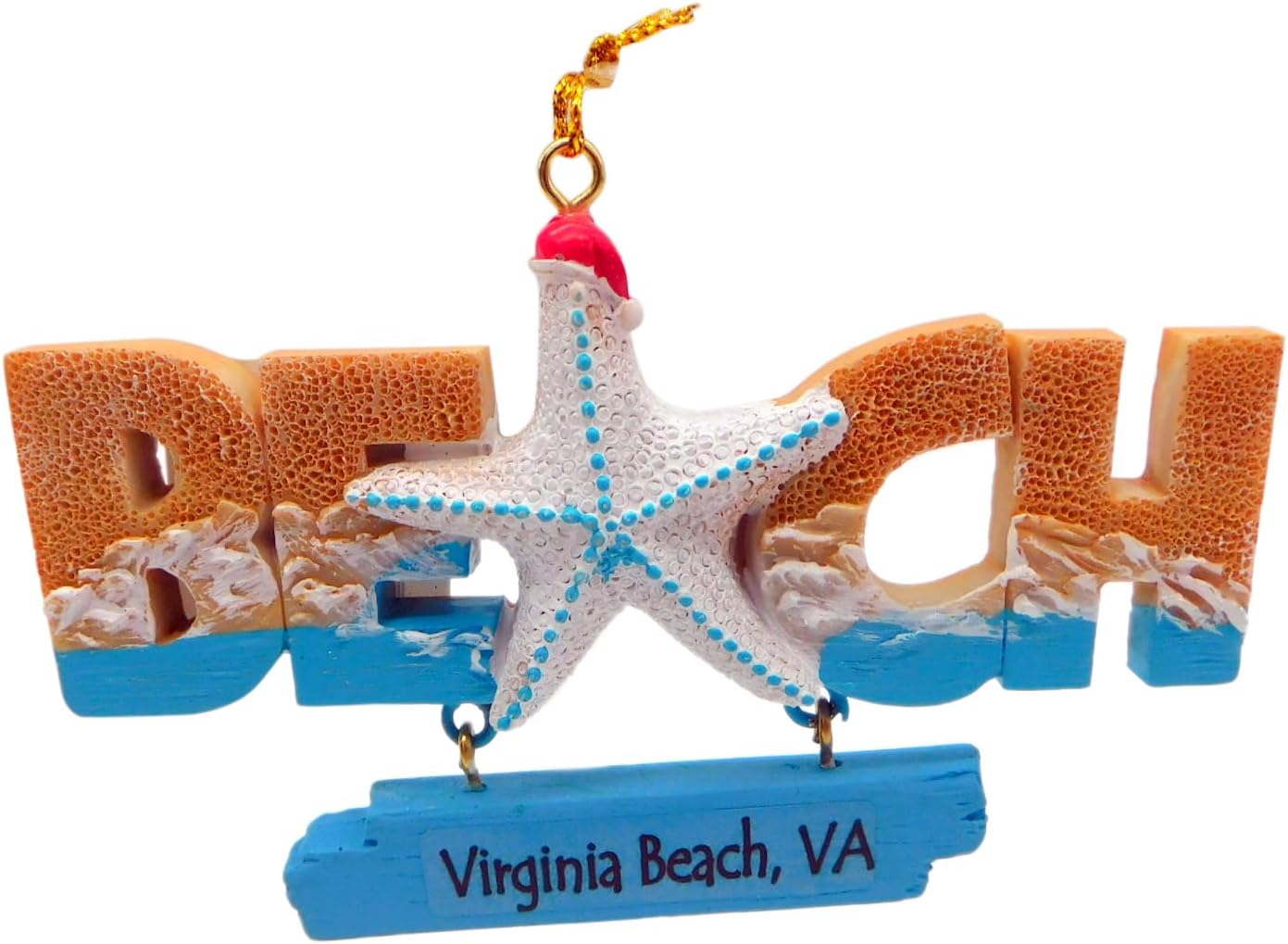 Virginia Beach Ornamento Recuerdo Retro Navidad Decoración de Polyresin Coastal Holiday Decor