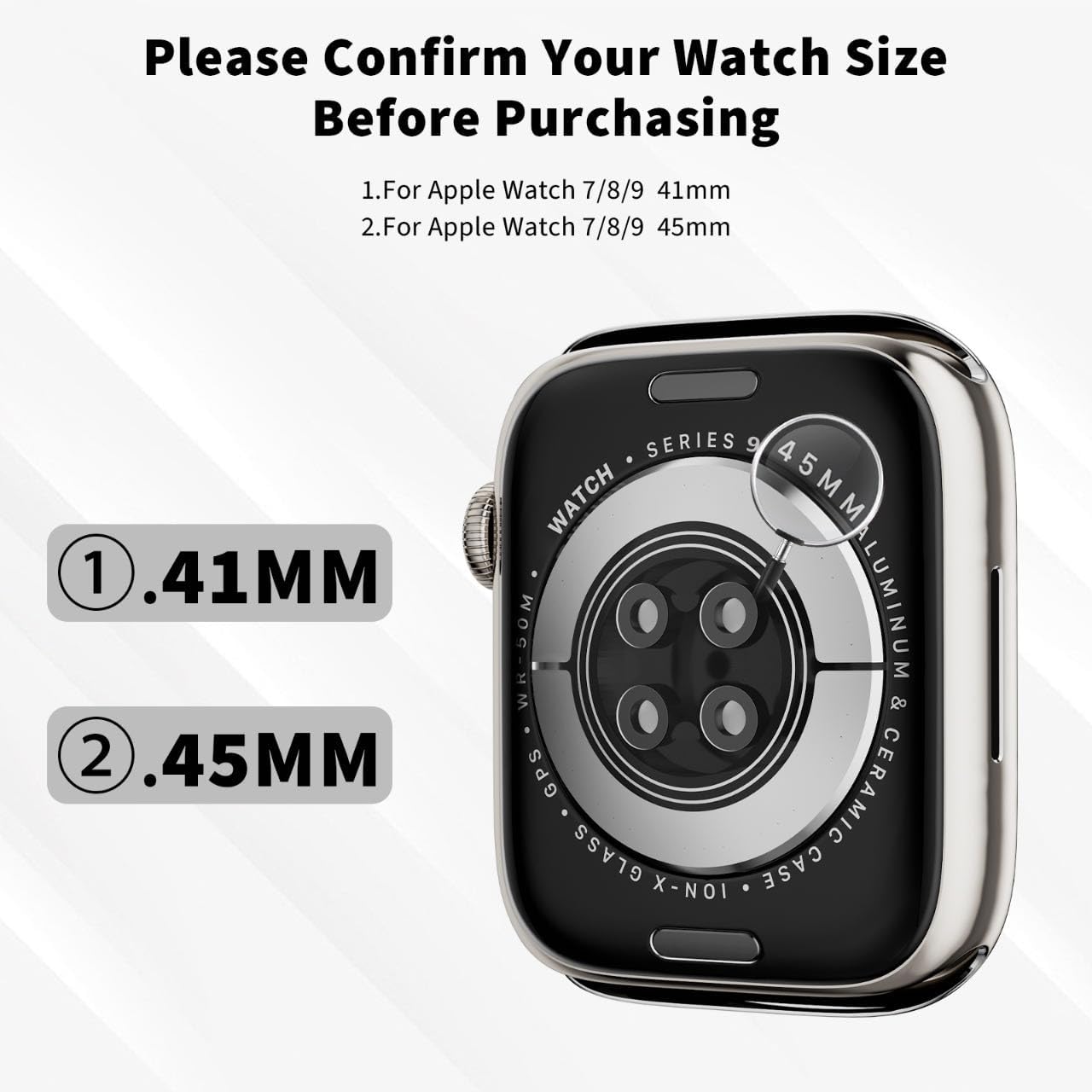 Funda para Apple Watch Series 987 de 1.614 pulgadas, paquete de 6 Protector de pantalla de TPU suave ultrafino de repuesto para iPhone Watch iWatch