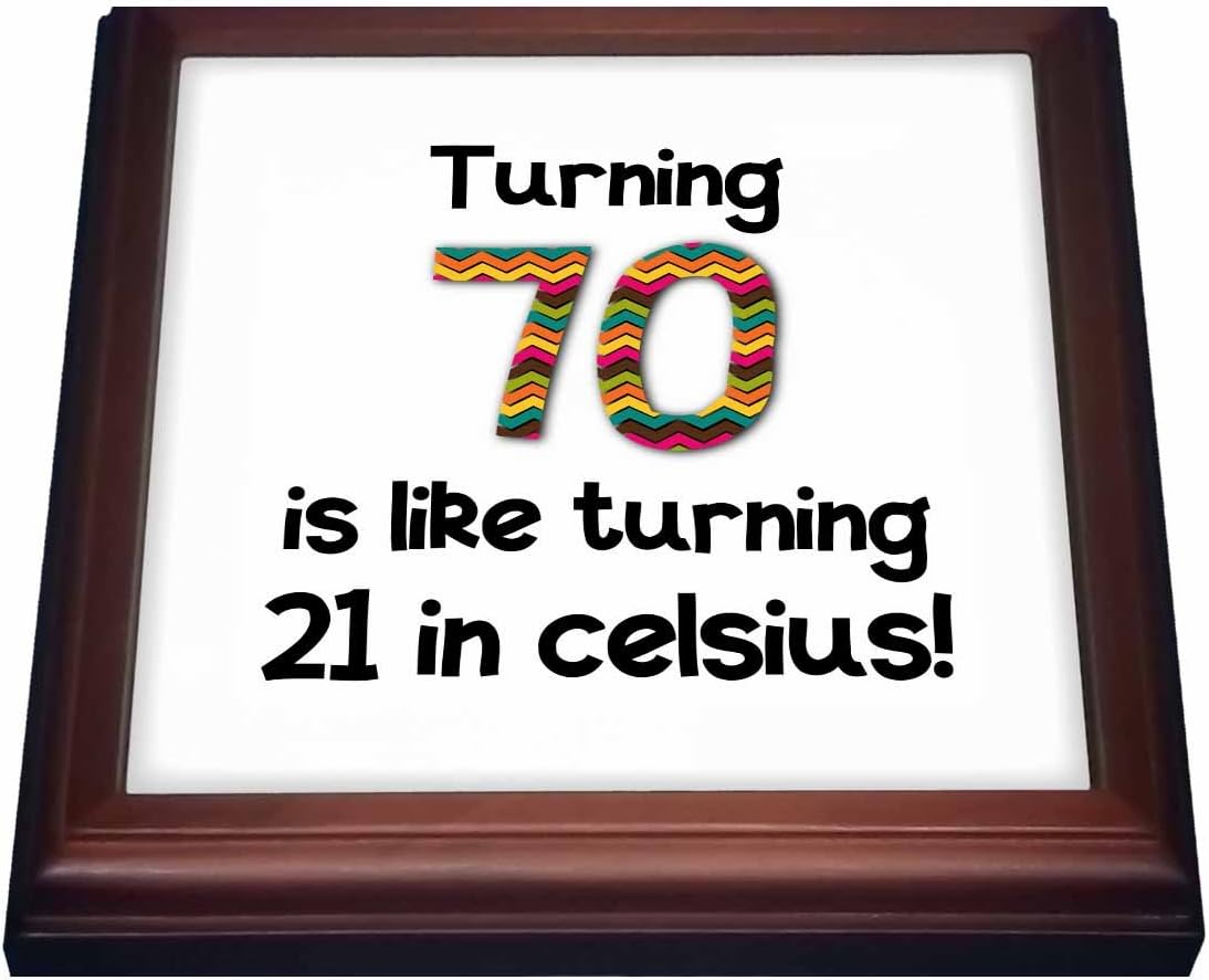 3dRose Turning 70 es como cumplir 21 pulgadas Celsius-humorístico regalo de cumpleaños 70 – Salvamanteles con azulejos de cerámica, 8 x 8 pulgadas,