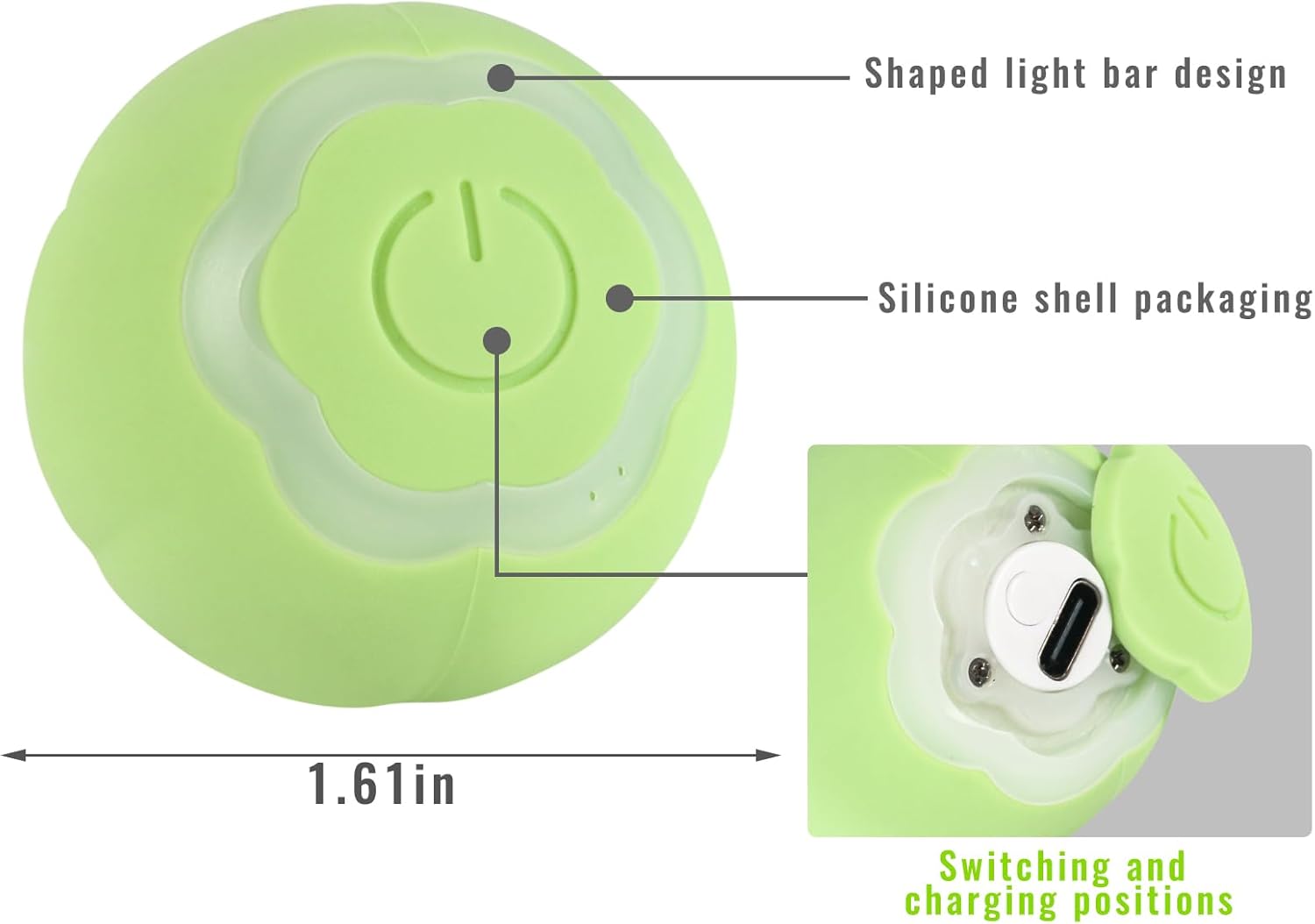 Juguete interactivo inteligente 2.0 para gatos, bola rodante automática con luces coloridas y diseño floral, recargable por USB, activa los