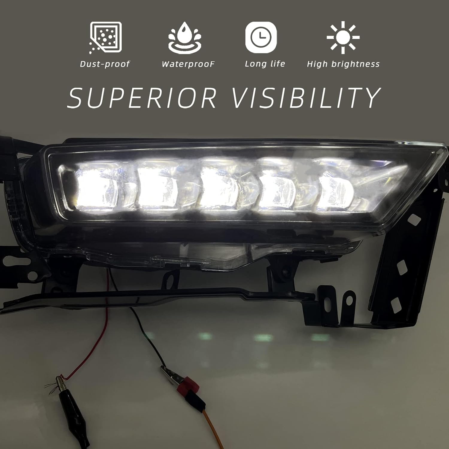 Lámparas LED antiniebla aptas para Honda Accord Sedan 2013, 2014, 2015 (no compatible con híbrido) con interruptor y arnés (lente transparente)