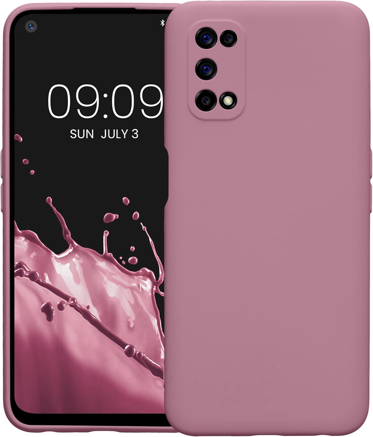 kwmobile Funda compatible con Realme 7 (5G) – Funda protectora delgada de TPU con acabado mate suave – Rosa oscuro