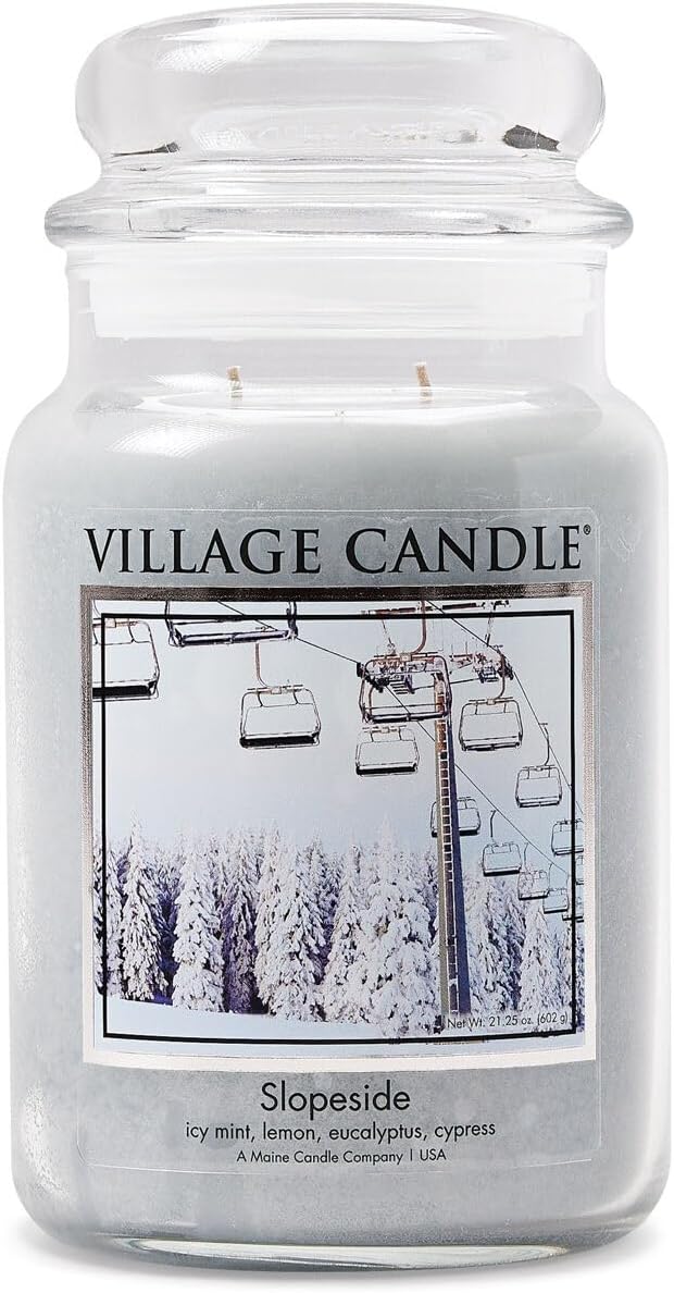 Village Candle Slopeside, Vela perfumada de cristal grande Apothecary, 21.25 onzas