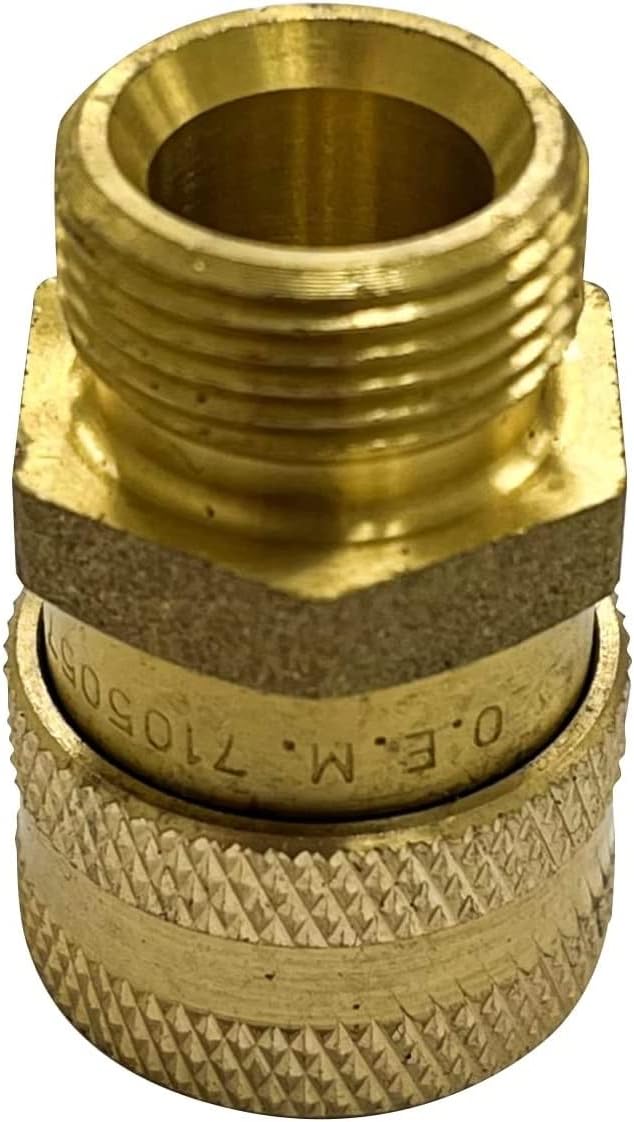 Simpson Cleaning 7105057 – Enchufe de control de calidad de repuesto para mangueras de lavado a presión de hasta 4500 PSI, macho M22, dorado