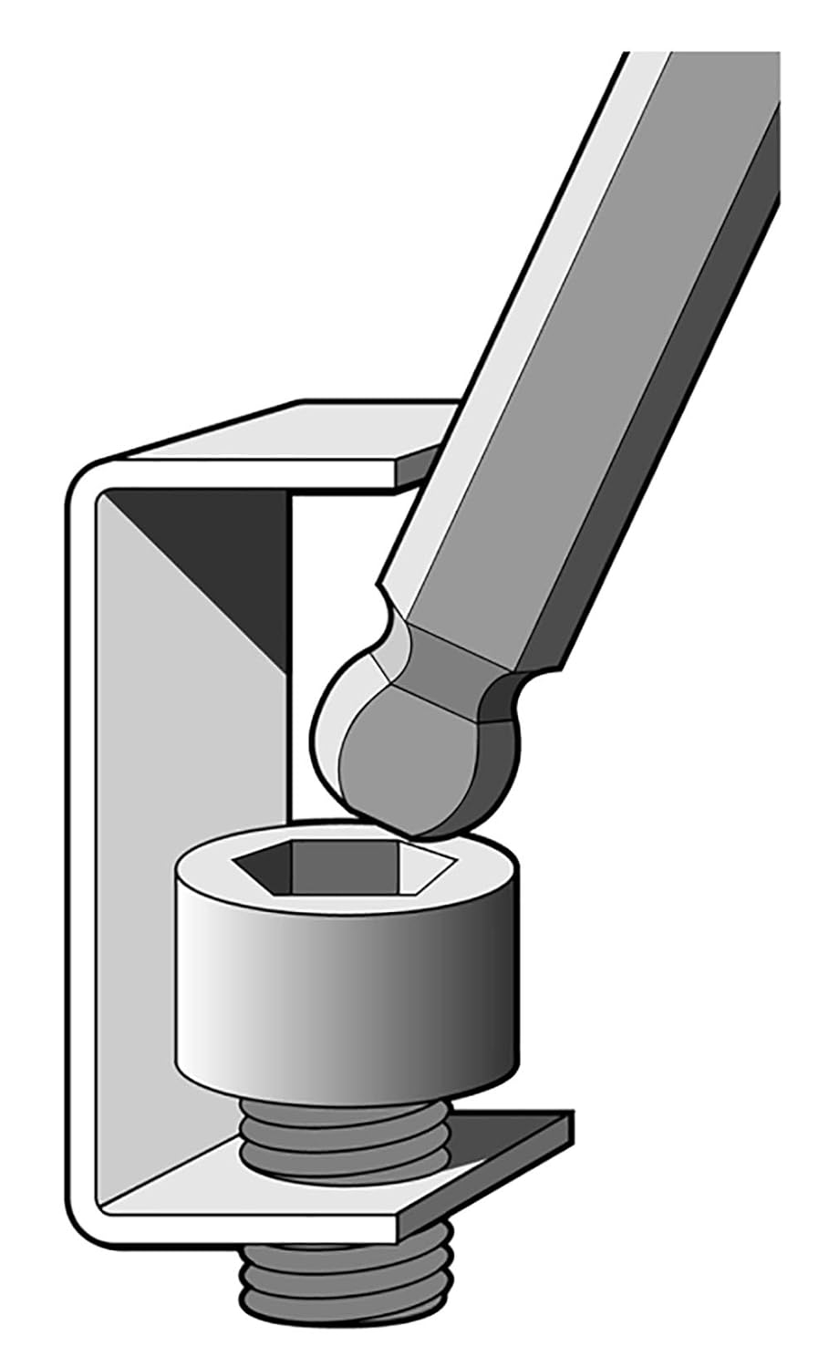Ball End Hex Key, tamaño de la punta 18 en., PK10