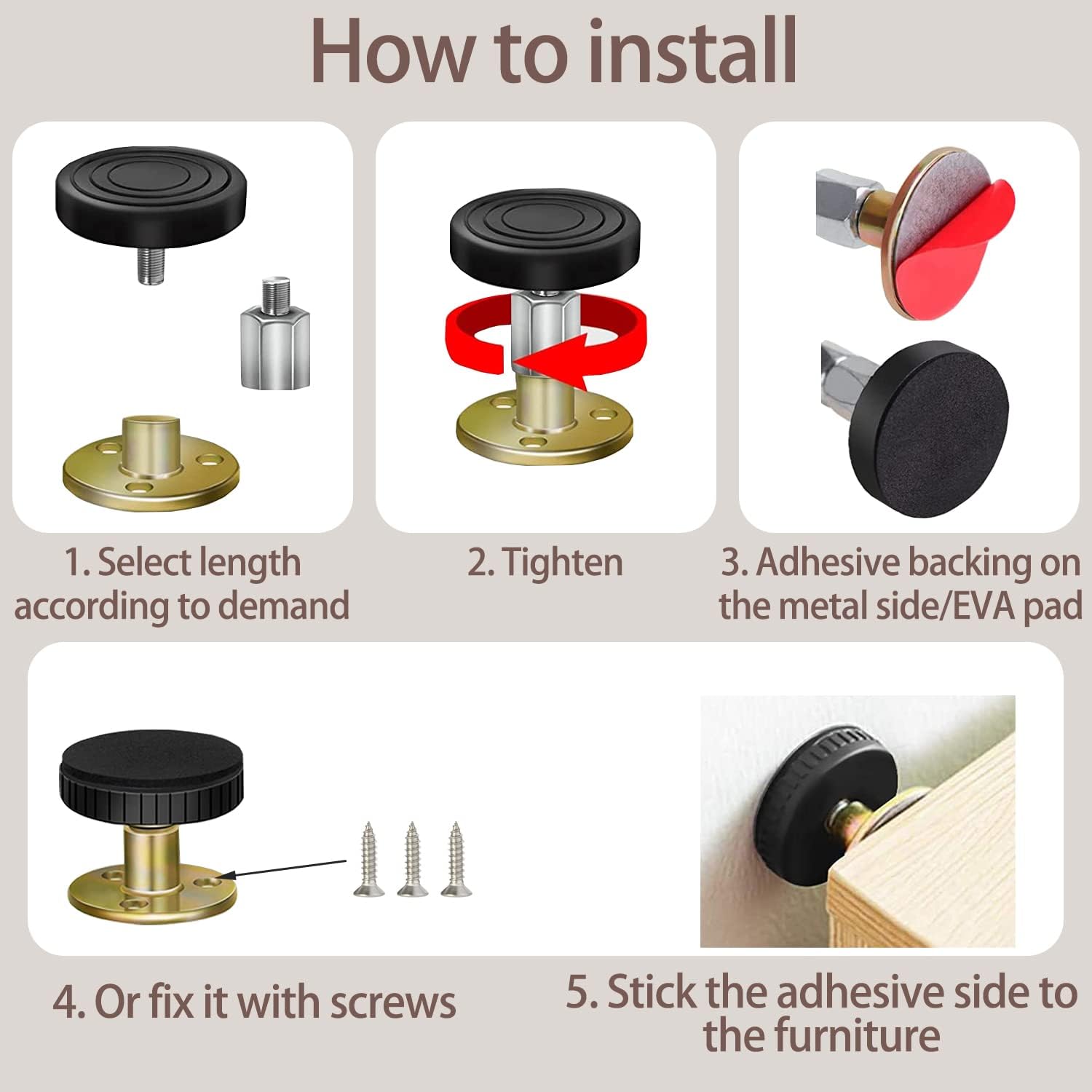 2 tapones para cabecero, herramienta antivibraciones para marco de cama ajustable, estabilizador de soporte telescópico antivibración para pared de