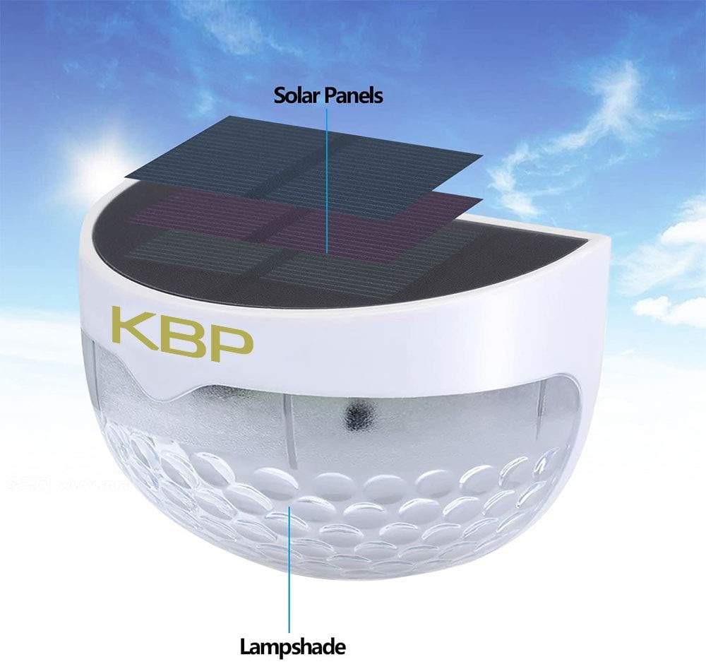 KBP – Luces solares para exteriores, a prueba de agua para la pared, la cerca, el patio, el jardín, el porche, la escalera