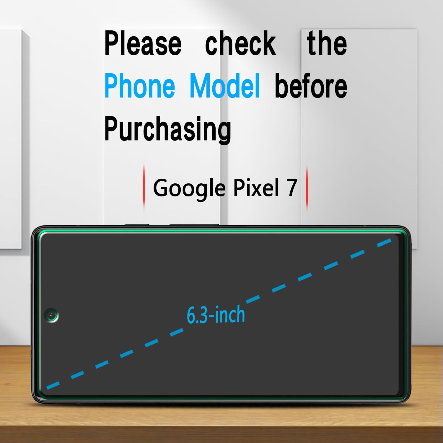 Slanku Paquete de 3 protectores de pantalla para Google Pixel 7 vidrio templado, compatible con lector de huellas dactilares, dureza 9H,