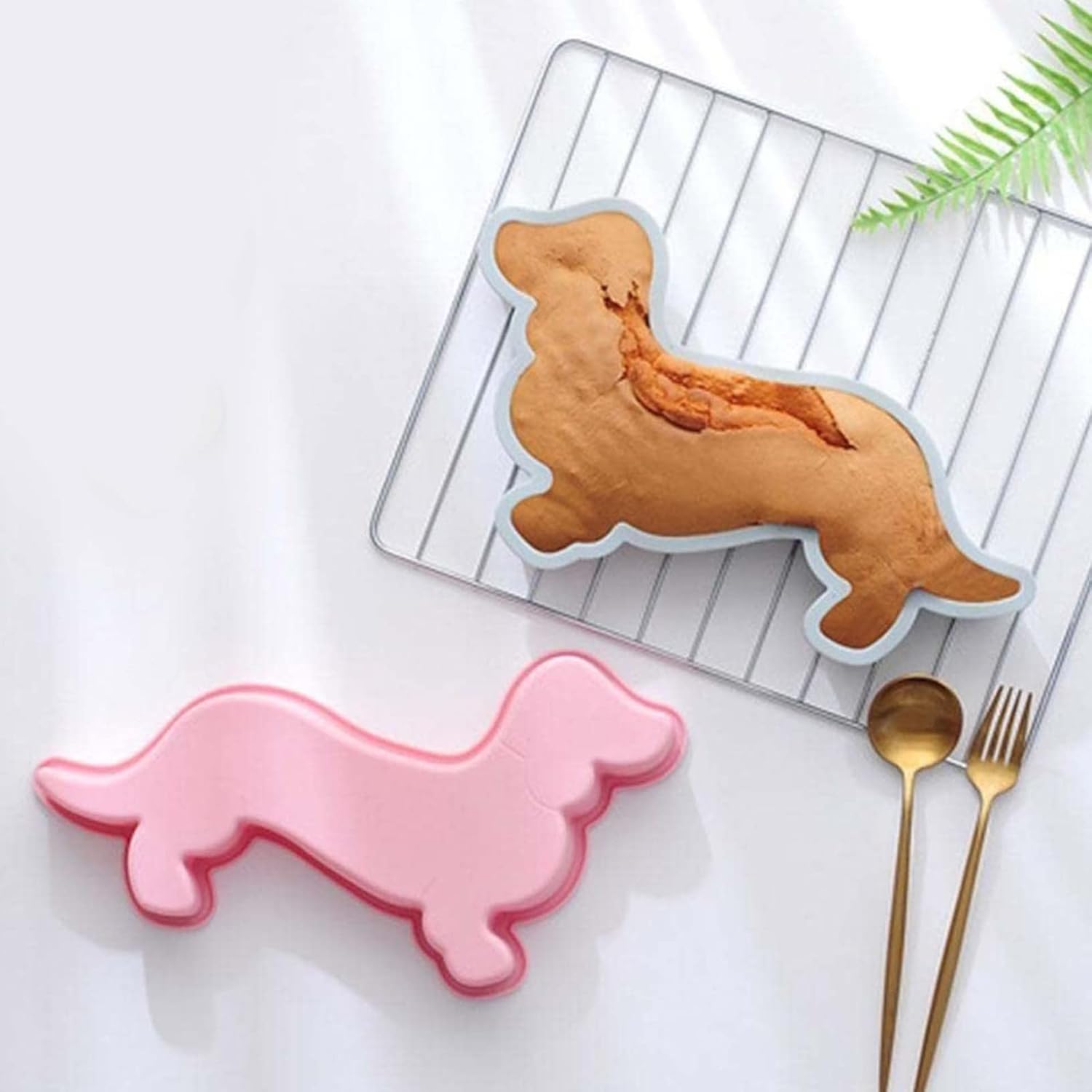 Molde de silicona 3D para hornear, lindo molde para pastel de perro salchicha para cachorros, molde de silicona con forma de animal, molde de
