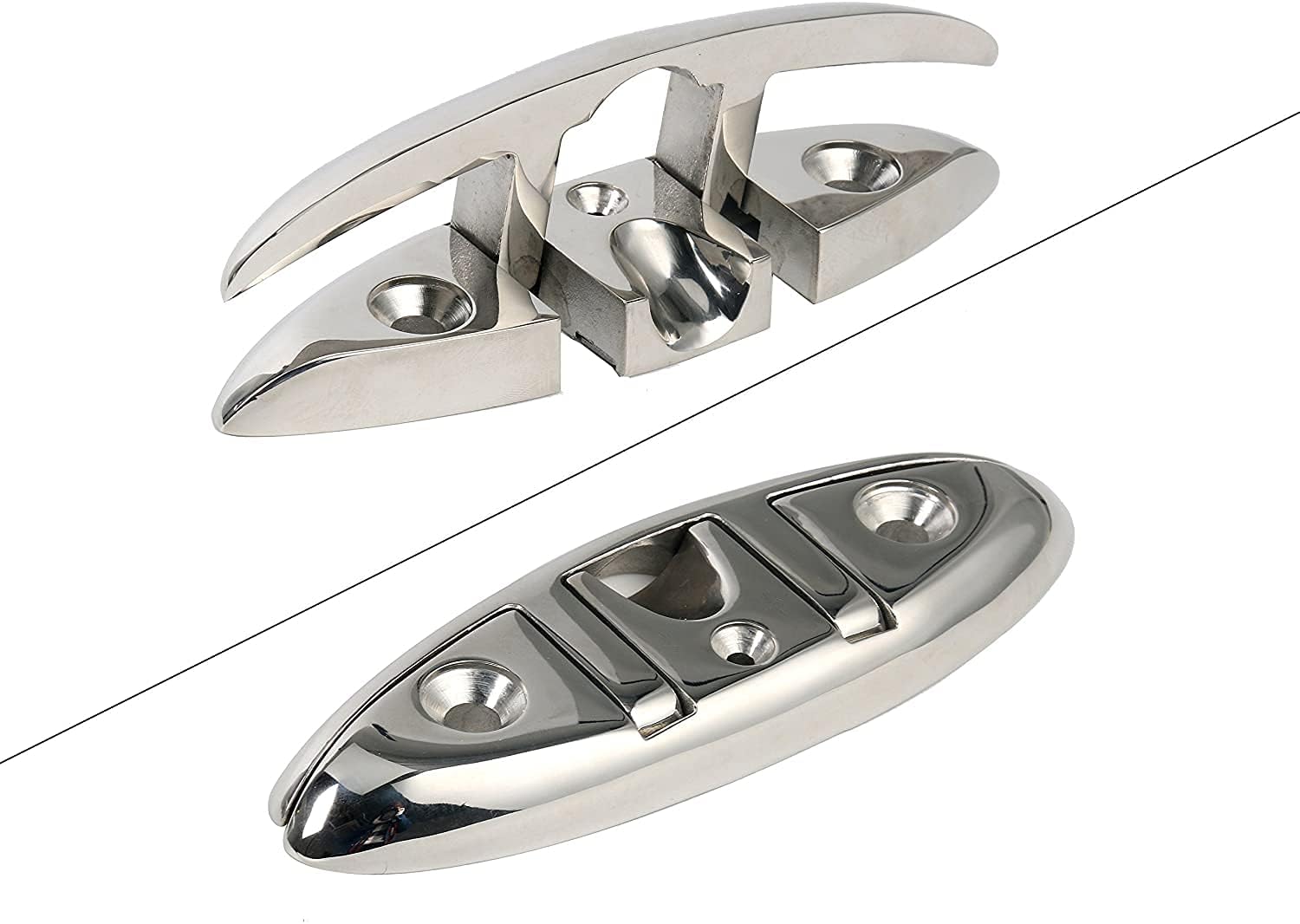ISURE MARINE Boat Folding Cleat 6″ Flip-up Heavy Dock Cleat Marine Grade 316 Stainless Steel