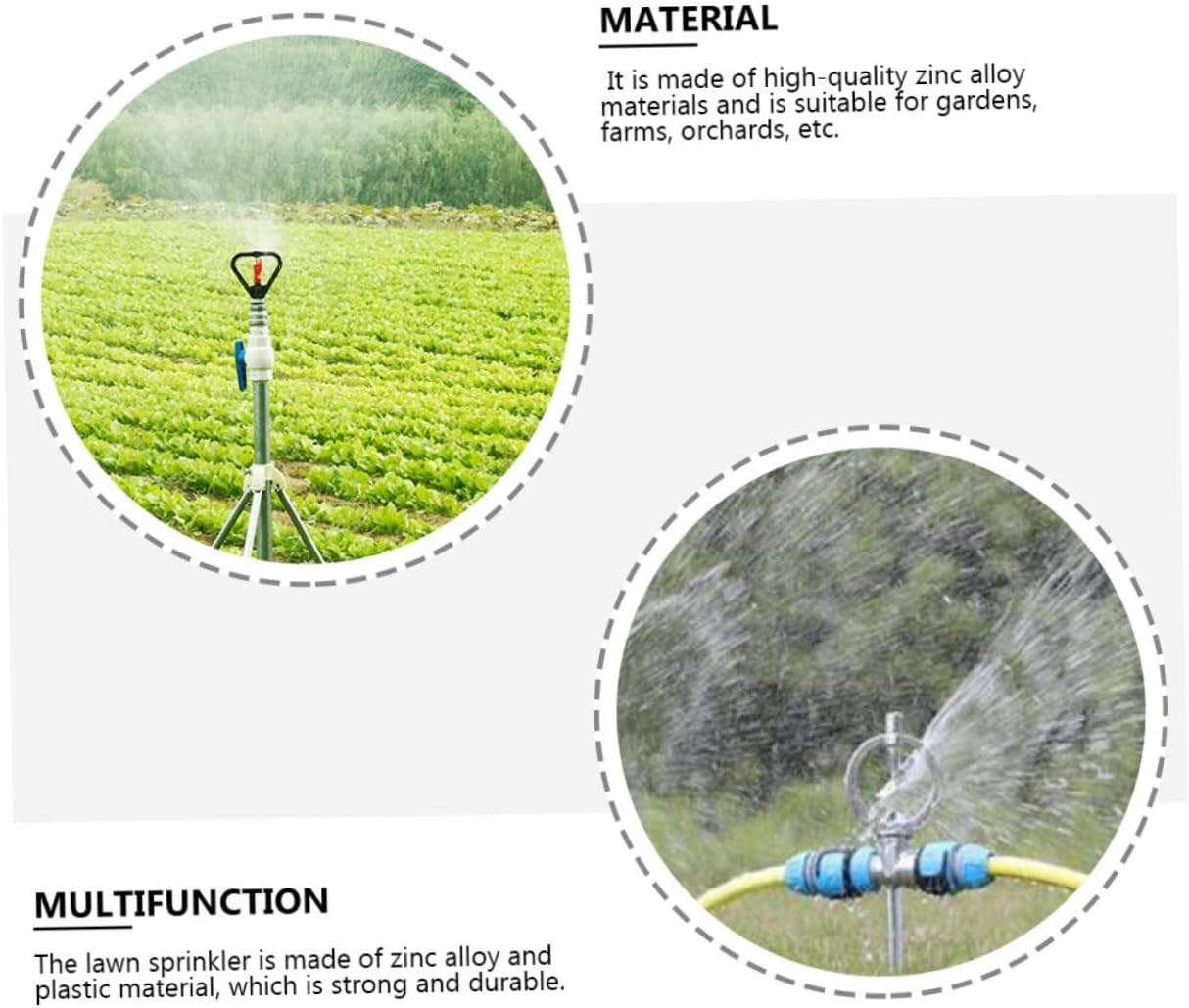 Angoily 2 unids dispositivo de riego automático cabezal de ducha manguera de jardín rociador giratorio 360 rociador de césped rociador automático de