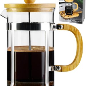 PARACITY Prensa francesa Cafeteratetera de 12 onzas, Prensa grande de cafété con mango de bambú y vidrio resistente al calor, prensa francesa de PARACITY Prensa francesa Cafeteratetera de 12 onzas, Prensa grande de cafété con mango de bambú y vidrio resistente al calor, prensa francesa de