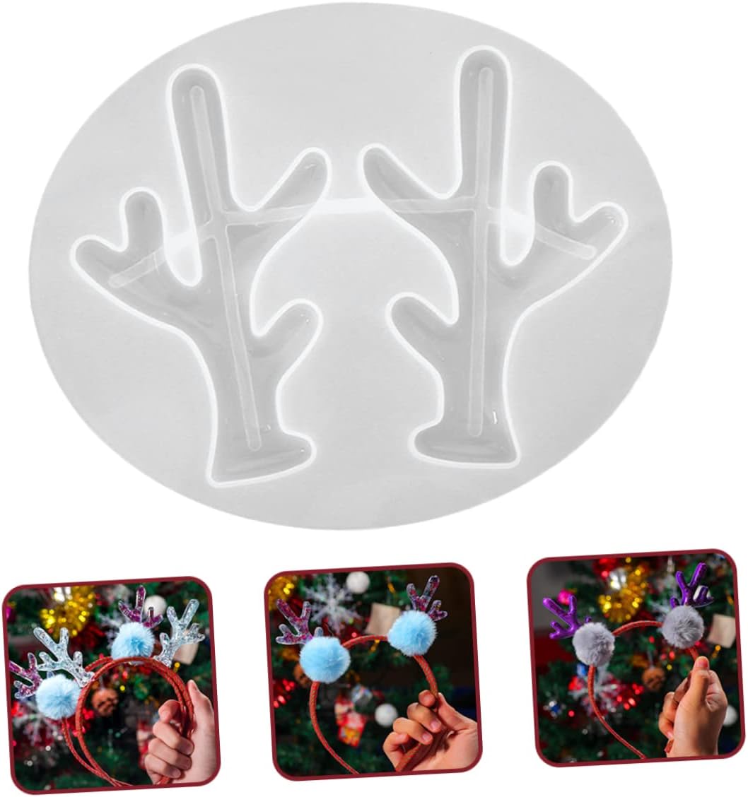 BESTOYARD Jewel Headband 6 pcs Antler Mold tuile molds Silicone Jeweled Headband molde de para resina Stencils for Crafts elk Antler Silicone molds