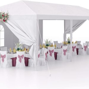 Devoko Tienda de campaña para exteriores de 10 x 30 pies, toldo resistente, para eventos, bodas, fiestas, patio trasero, color blanco Devoko Tienda de campaña para exteriores de 10 x 30 pies, toldo resistente, para eventos, bodas, fiestas, patio trasero, color blanco