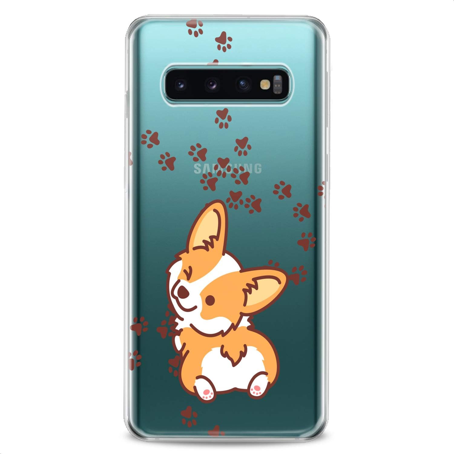 Funda compatible con Samsung S23 S22 Plus S21 FE Ultra S20+ S10 Note 20 5G S10e S9 Design Corgi Kawaii Cute Funny Animals Teen Print Dog Puppy Wink