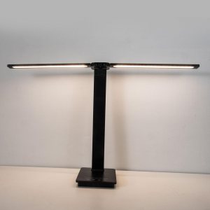 Lámpara de escritorio LED de doble brazo oscilante, regulable, lámpara de mesa plegable ajustable con puerto de carga USB, lámpara de tareas de Lámpara de escritorio LED de doble brazo oscilante, regulable, lámpara de mesa plegable ajustable con puerto de carga USB, lámpara de tareas de