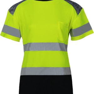 Hi Vis Safety T Shirt for Women Reflective ANSI Class 2 with Pocket High Visibility Work Construction Short Sleeve Hi Vis Safety T Shirt for Women Reflective ANSI Class 2 with Pocket High Visibility Work Construction Short Sleeve
