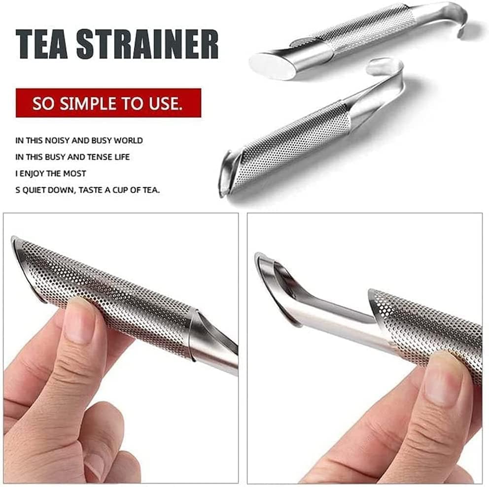 2 difusores de té de acero inoxidable, coladores de té de acero inoxidable para té suelto con mango de gancho para colgar, difusor de té de mango