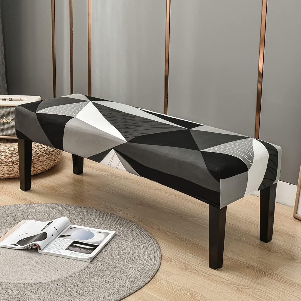 HAOYONG Funda elástica de elastano para asiento de banco de comedor, fundas de cojín rectangulares para banco de piano, protector de muebles para