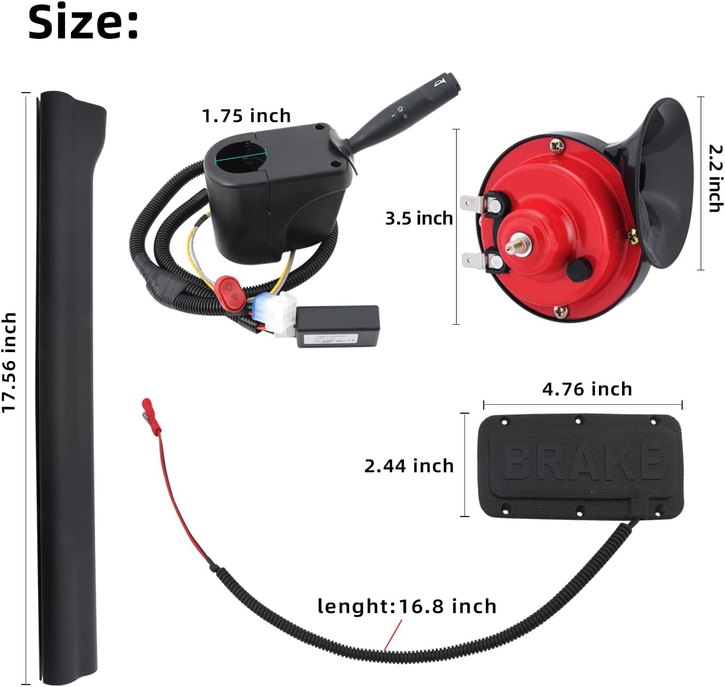 Roykaw Kit de señal de giro universal para carrito de golf de 12 V, compatible con EZGO Club Car y Yamaha, kit de repuesto intermitente, incluye
