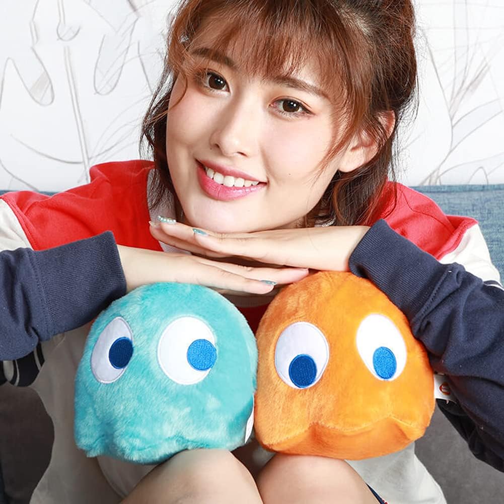 Pac – Juguete de peluche de fantasma, decoración de felpa de fantasma naranja, regalos de cumpleaños suaves para niños y niñas (6 pulgadas)