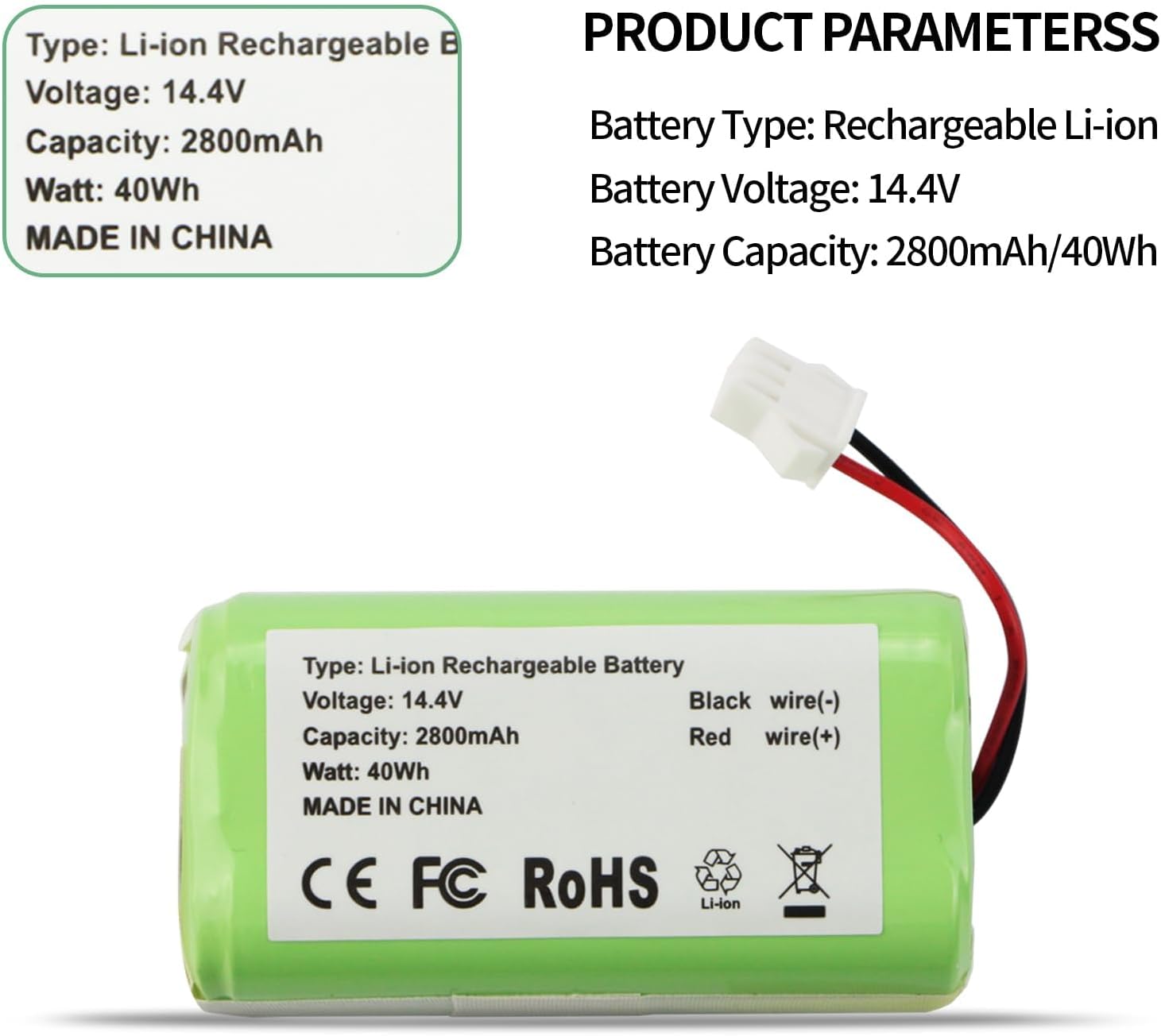 ZTHY Batería de repuesto de 2800 mAh para R500+ R550 R300 R650 R3500 Eufy RoboVac 11 11S 12 15C 15T 30 30C 35C Amarey A800 A900 Shark RV700 RV720