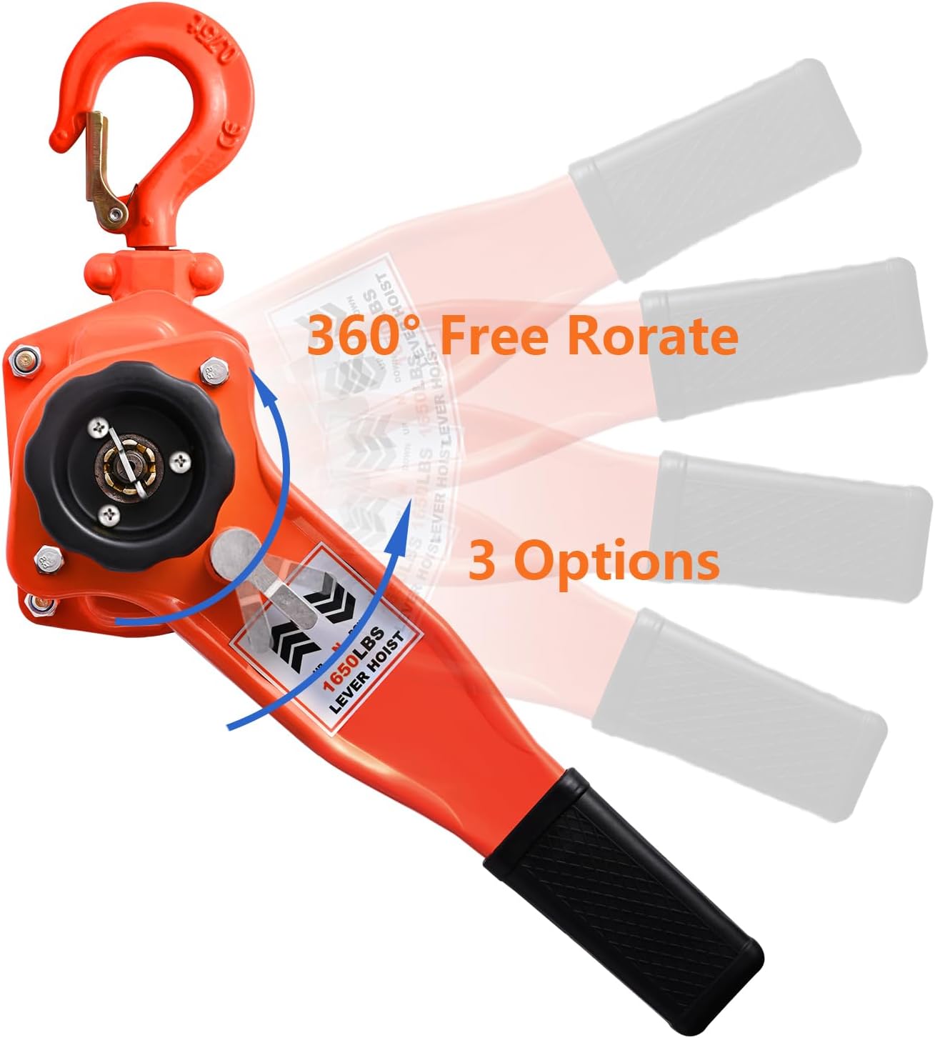 Polipasto de cadena manual de palanca de 34 toneladas viene con 1650lbs 10ft Heavy Duty Premium Hoist