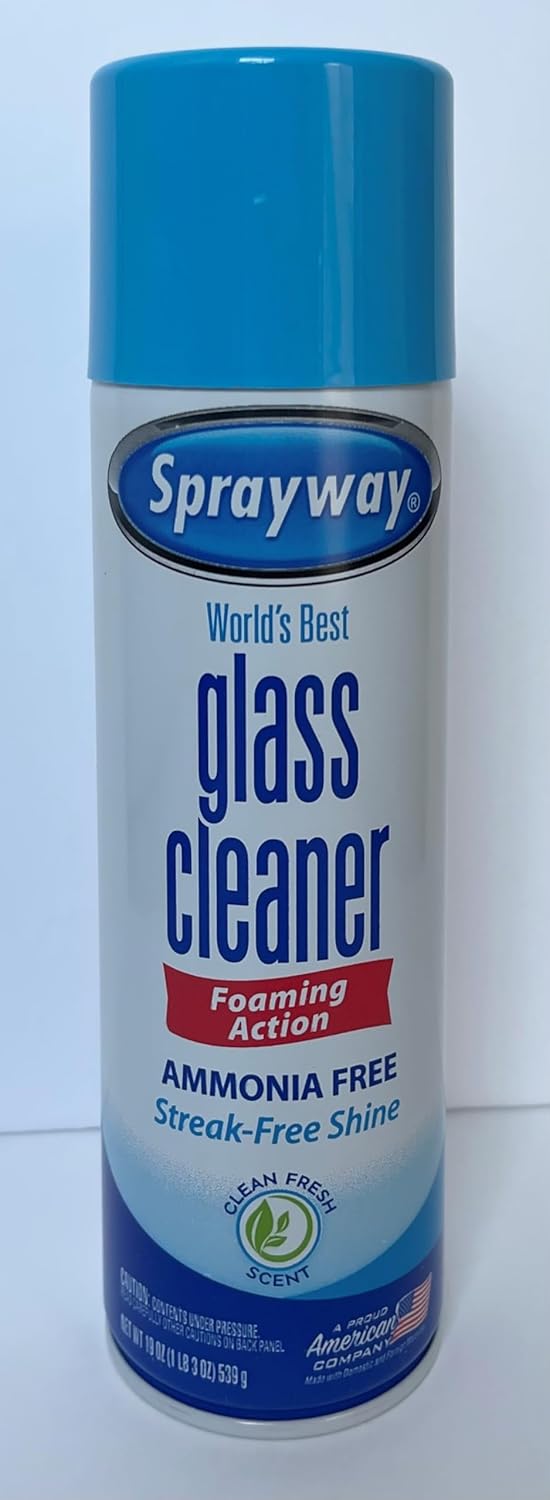 Scrubbing Bubbles – Lucha contra la suciedad de baño, aroma Rainshower, paquete de 4 latas de 25 onzas y limpiador de vidrio en aerosol, 4 latas de