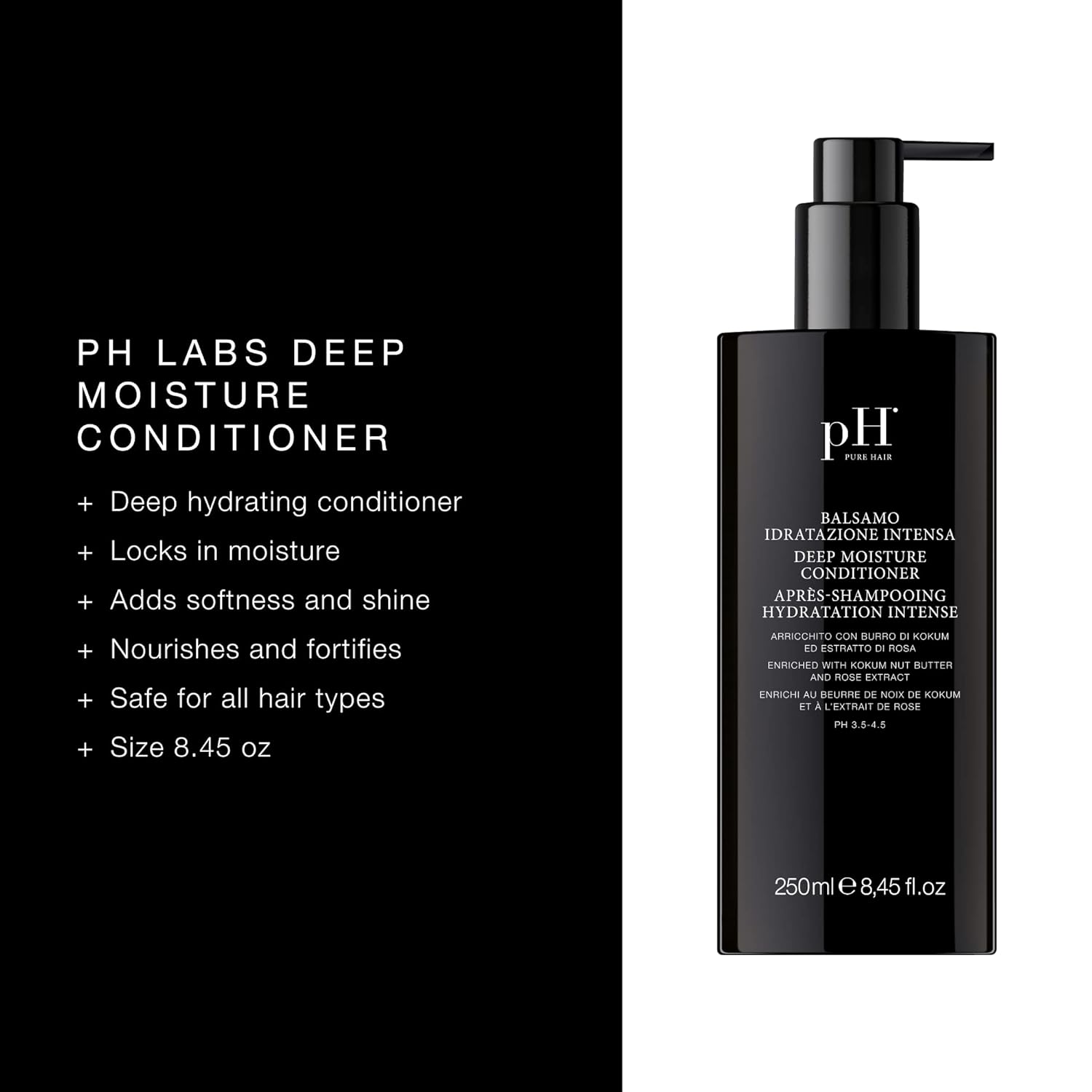 PH Labs – Acondicionador de humedad profunda, acondicionador de hidratación intensa para cabello seco (8.45 onzas)